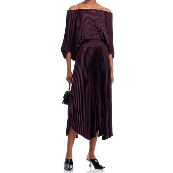 A.L.C. Sienna Pleated Off-the-Shoulder Dress - Picture 5 of 5